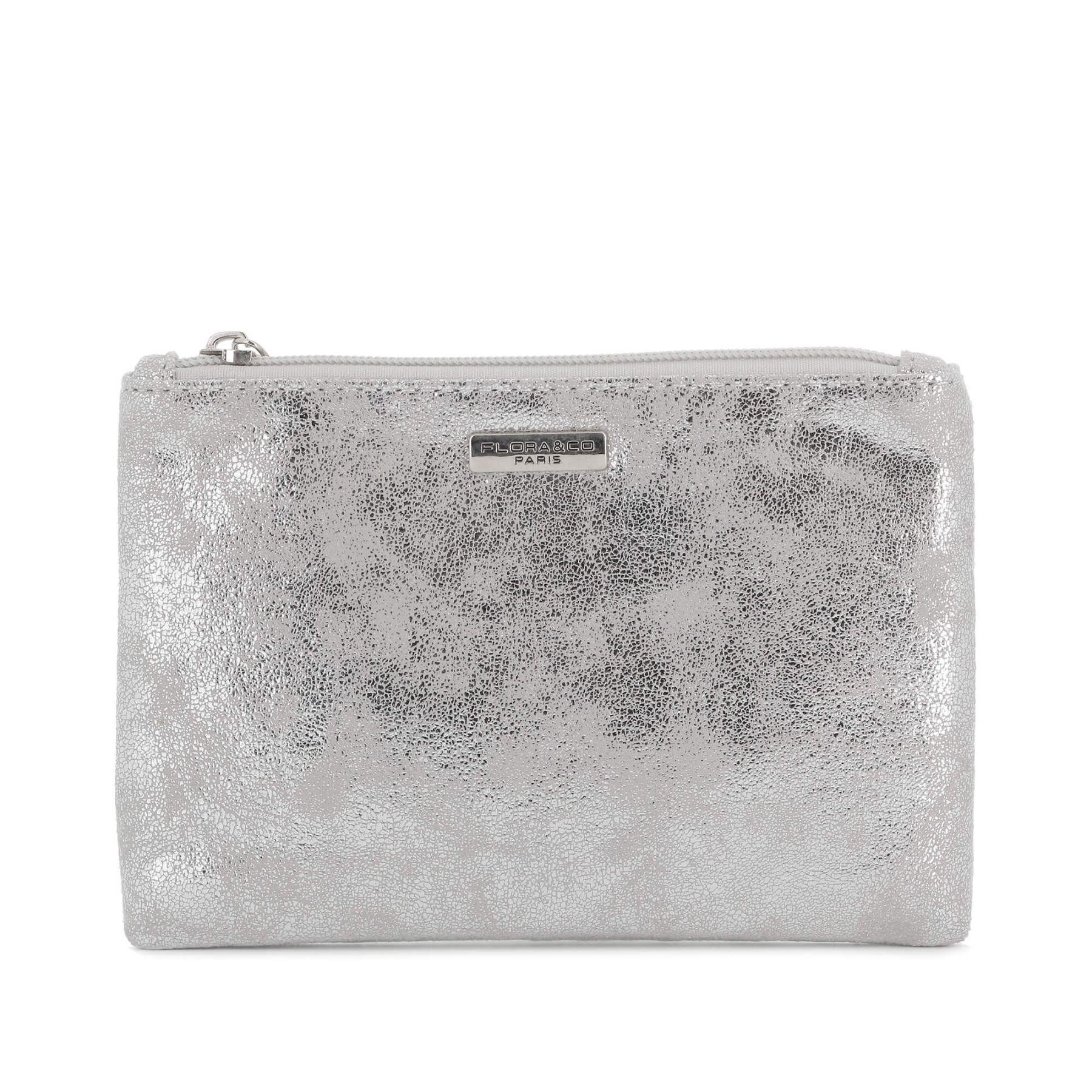 Flora & co Pochette femme similicuir suédine irisé Argent