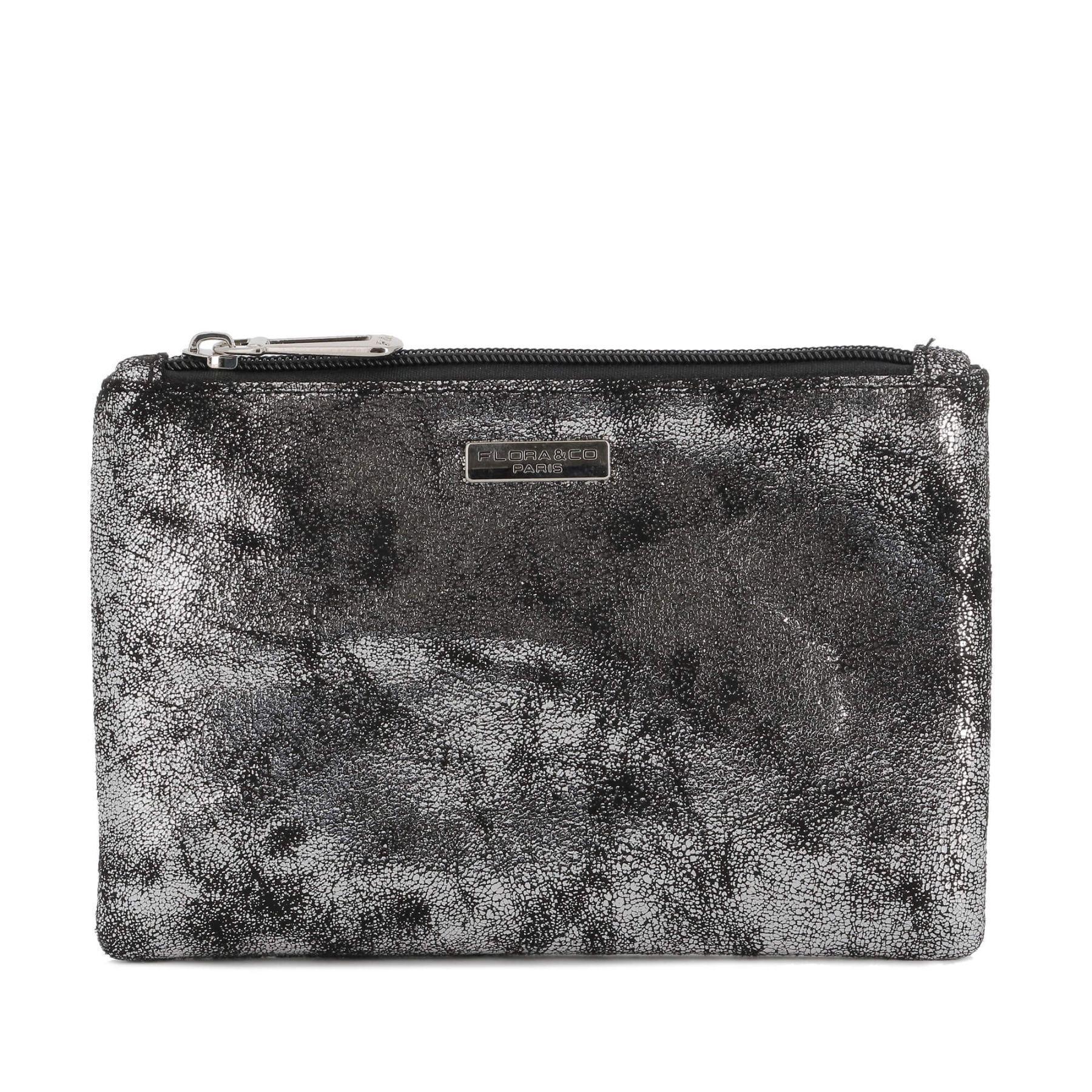 Flora & co Pochette femme similicuir suédine irisé Gris Argent