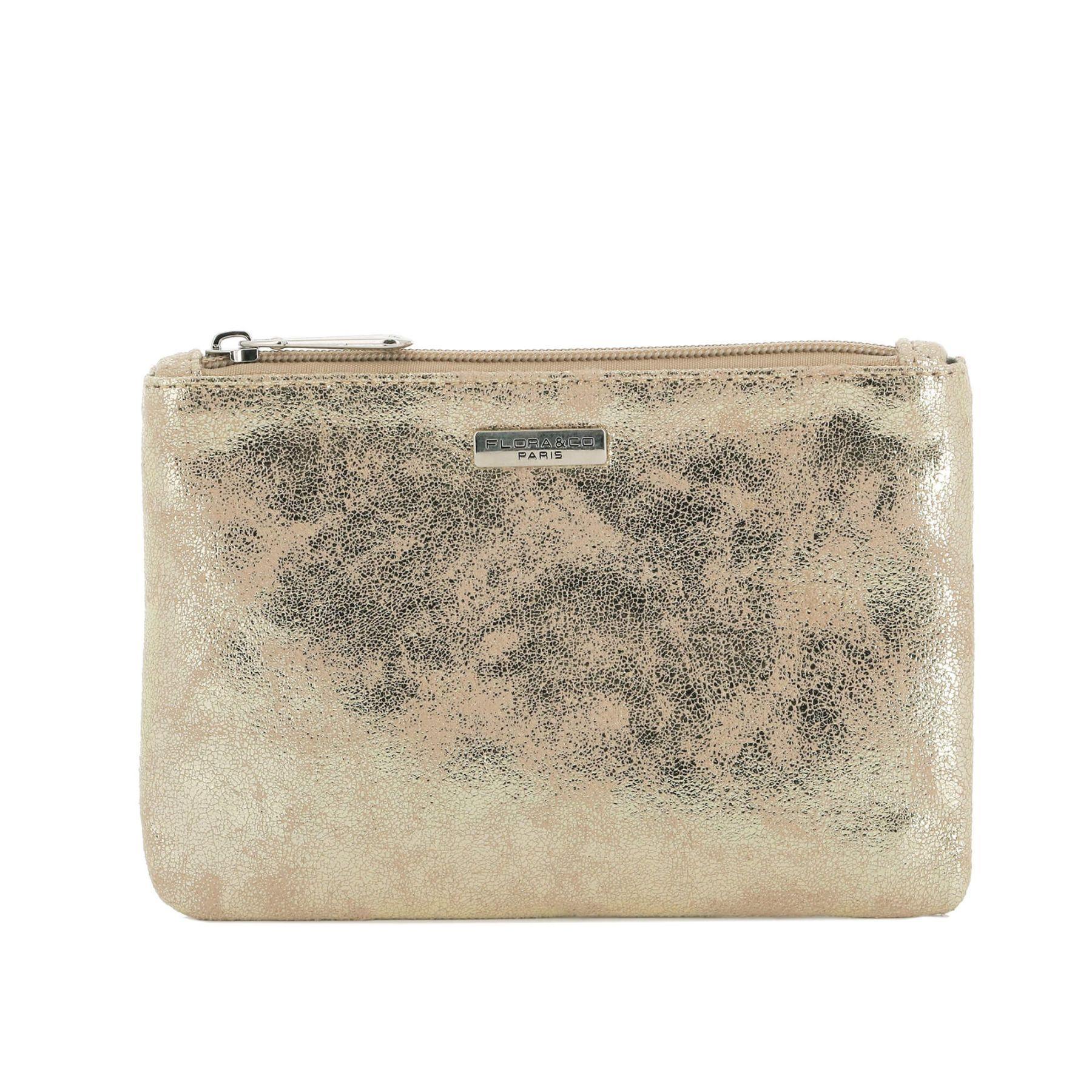 Flora & co Pochette femme similicuir suédine irisé Or