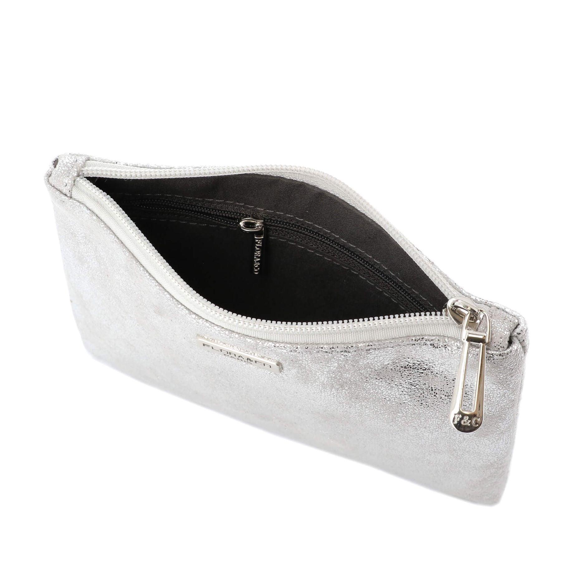 Flora & co Pochette femme similicuir suédine irisé Argent