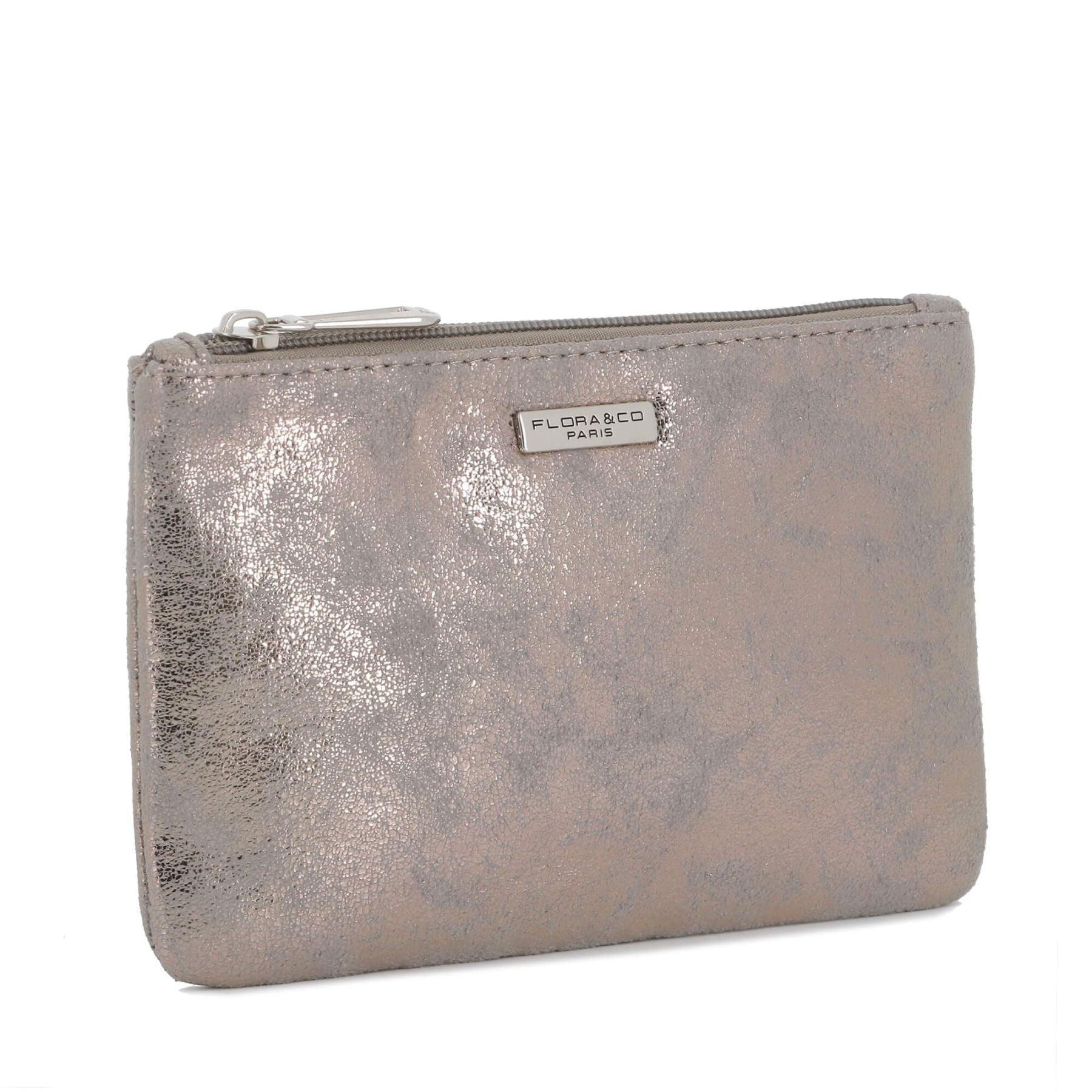 Flora & co Pochette femme similicuir suédine irisé Argent