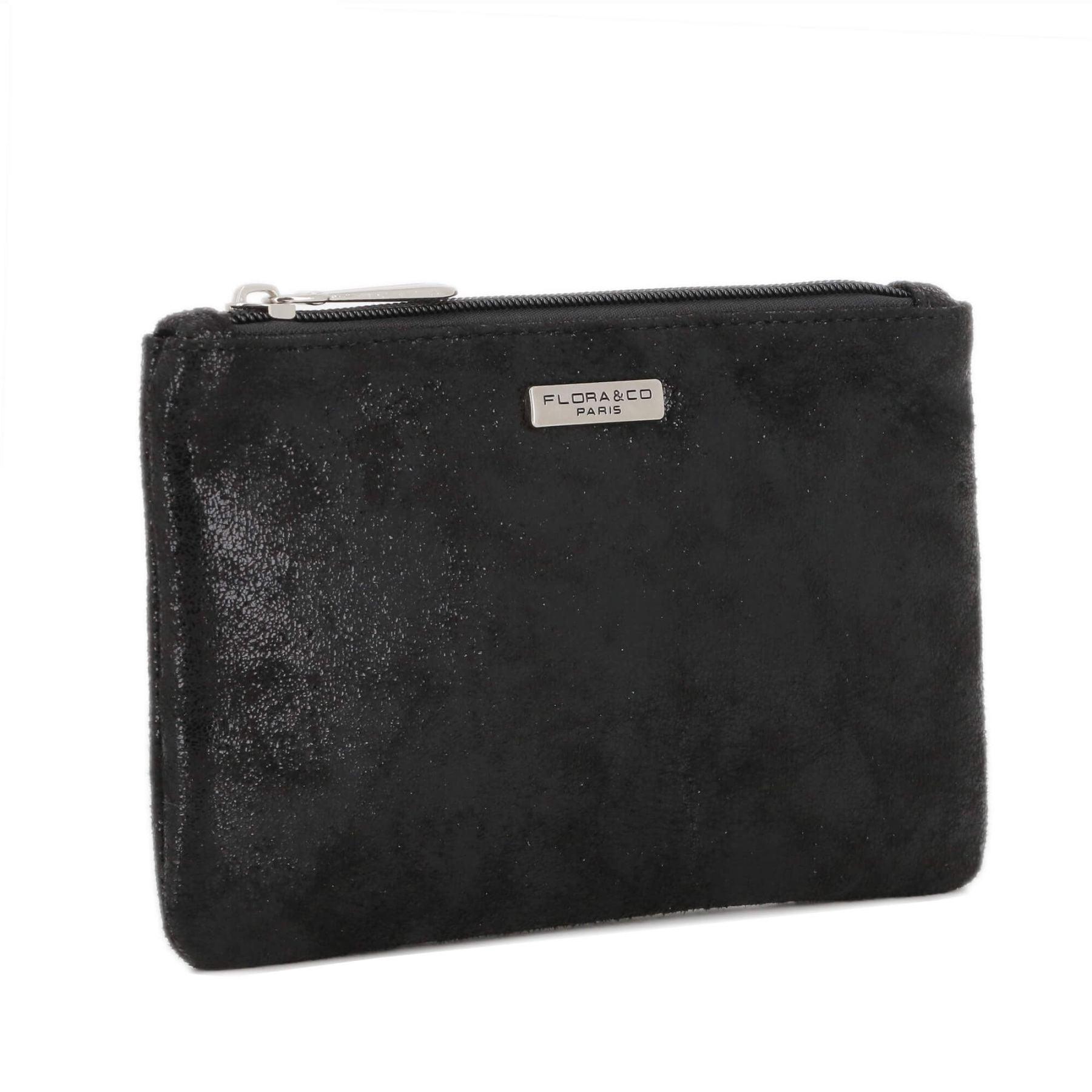 Flora & co Pochette femme similicuir suédine irisé Noir