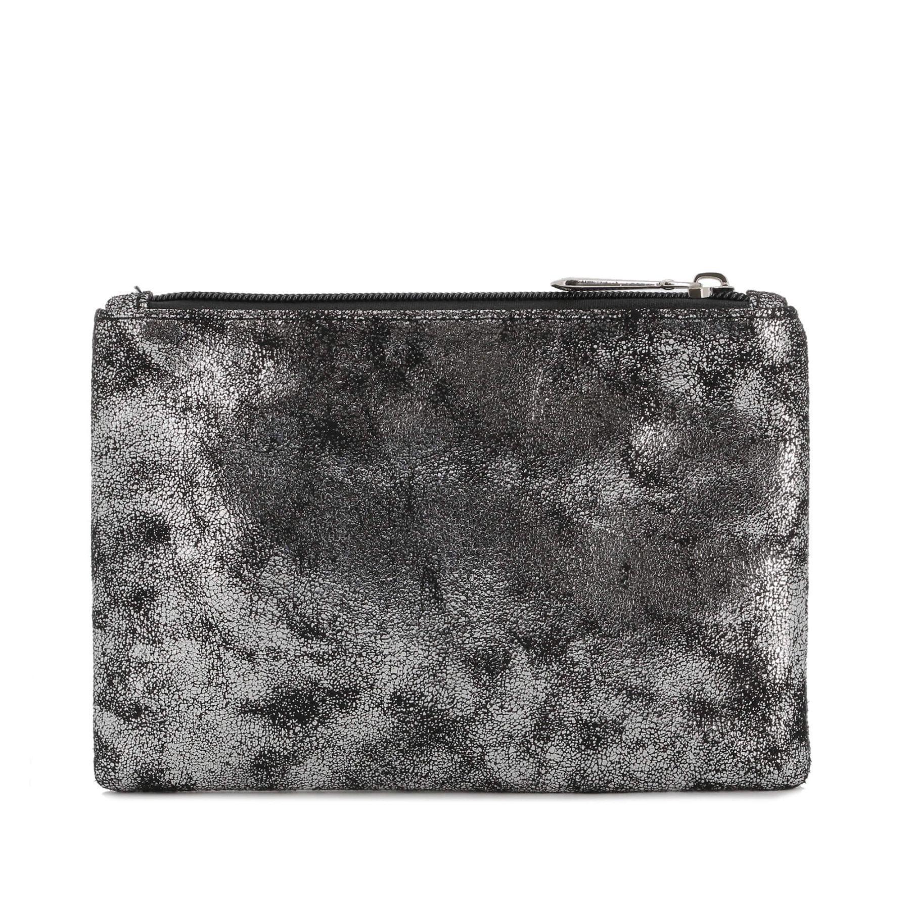 Flora & co Pochette femme similicuir suédine irisé Gris Argent