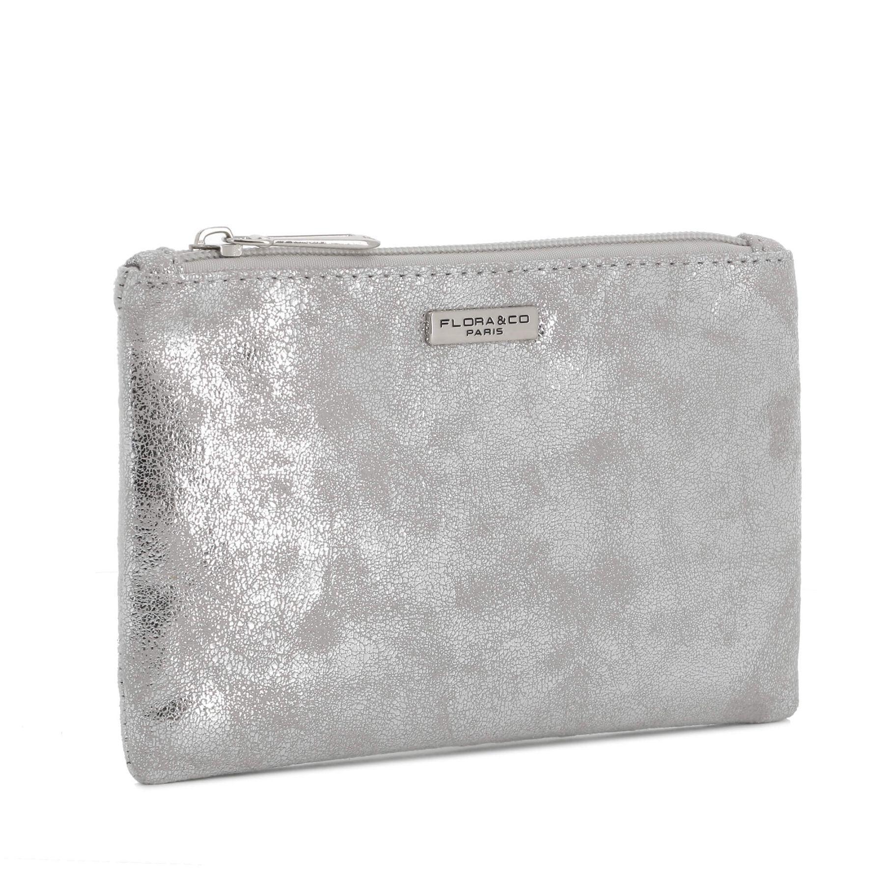 Flora & co Pochette femme similicuir suédine irisé Argent