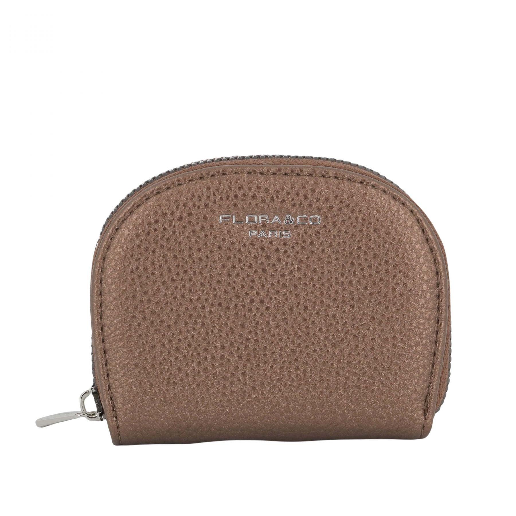 Flora & co Porte-cartes avec 11 emplacements pour femme Marron Métal