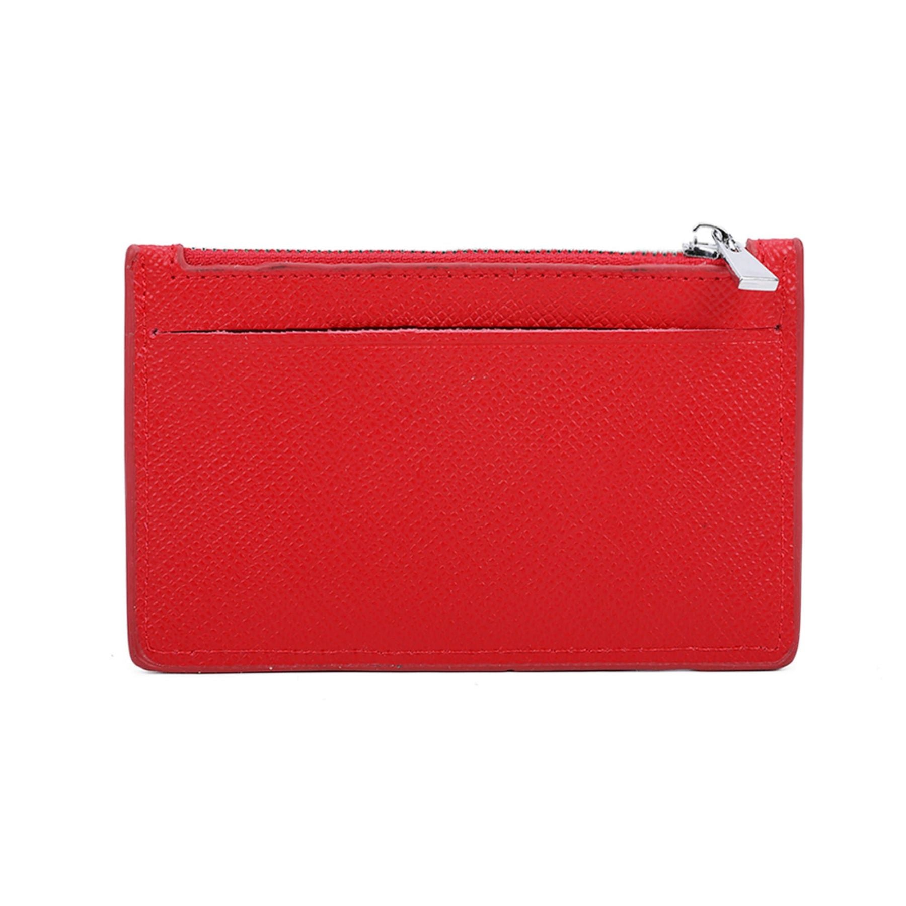 Gallantry Porte-cartes monnaies fin cuir véritable Rouge