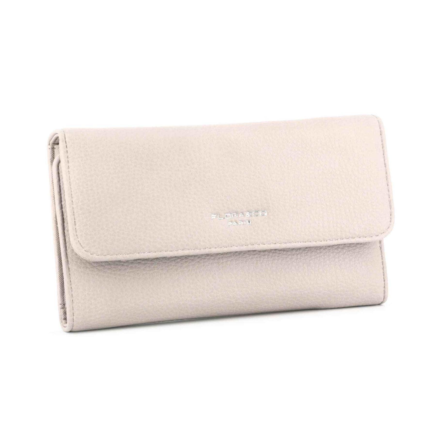 Flora & co Portefeuille Chéquier PU Cuir Souple Beige