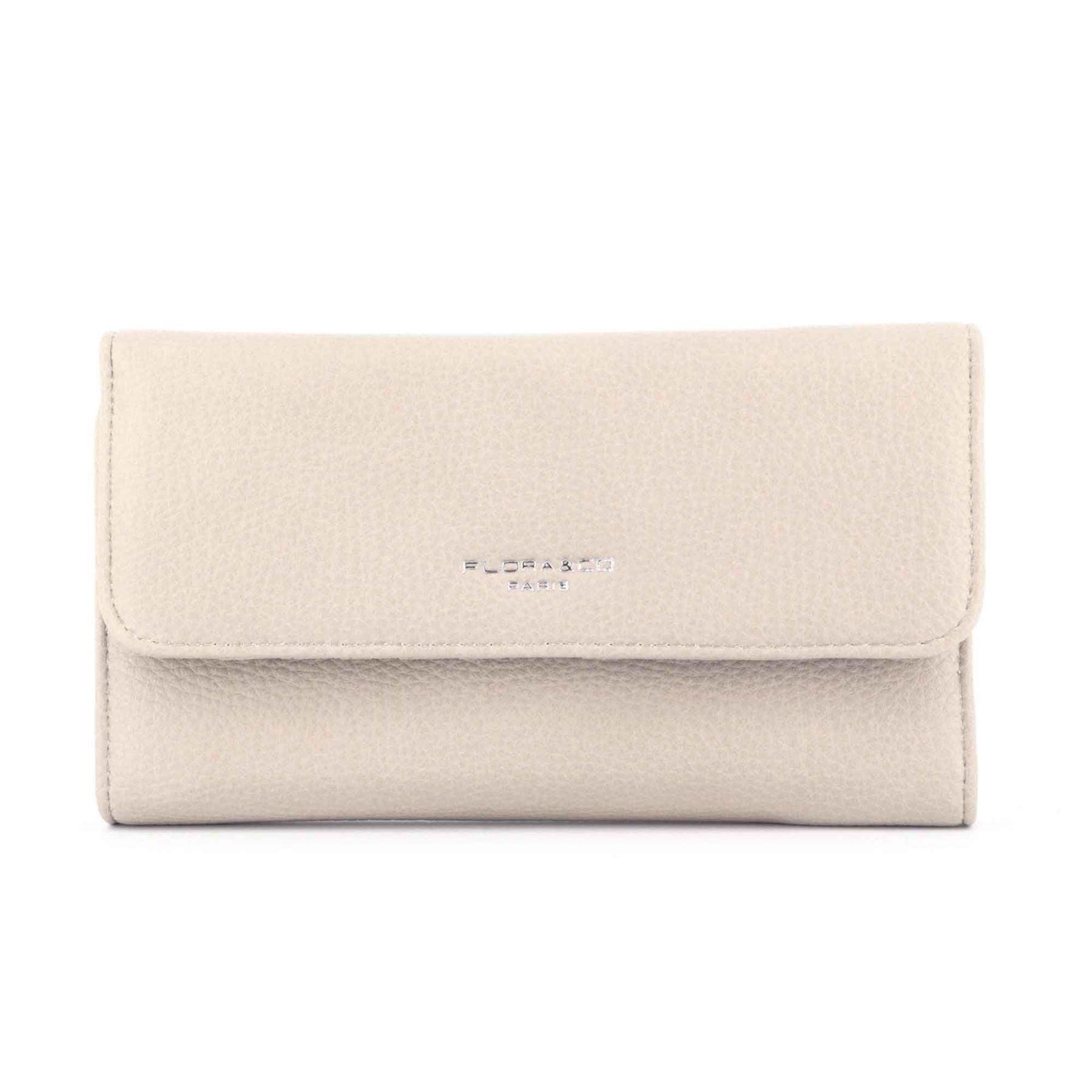 Flora & co Portefeuille Chéquier PU Cuir Souple Beige