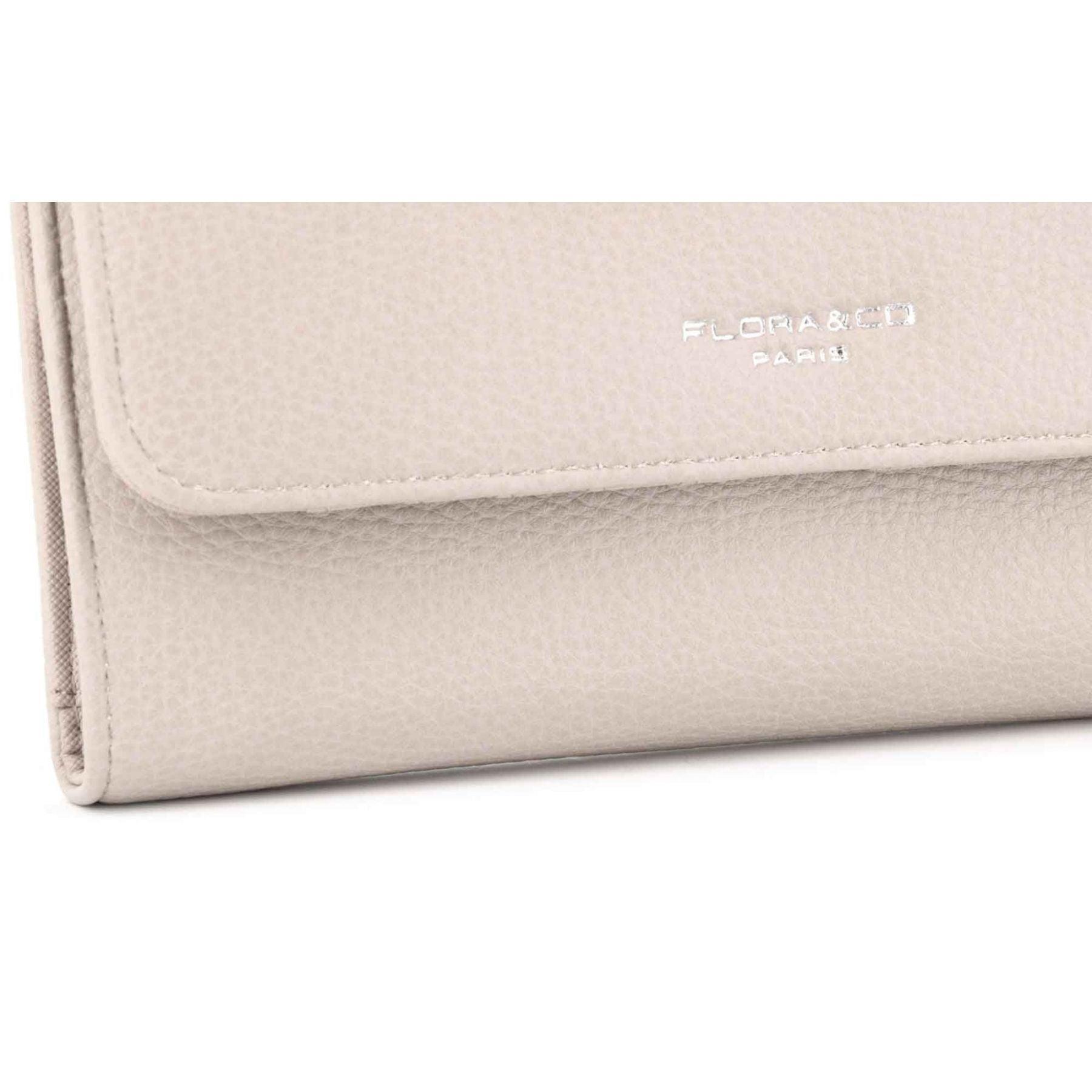 Flora & co Portefeuille Chéquier PU Cuir Souple Beige