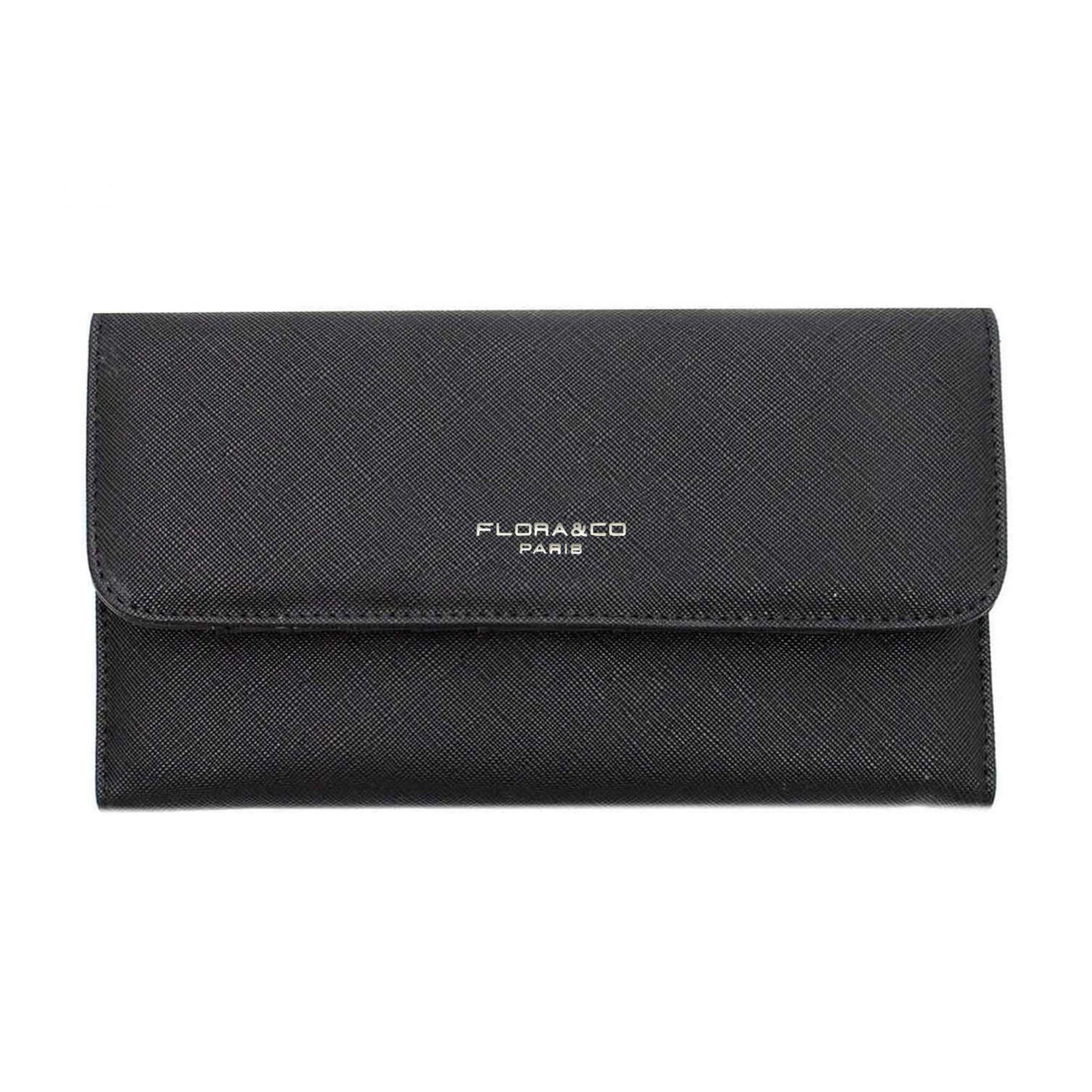 Flora & co Porte chéquier portefeuille femme tout en un Noir