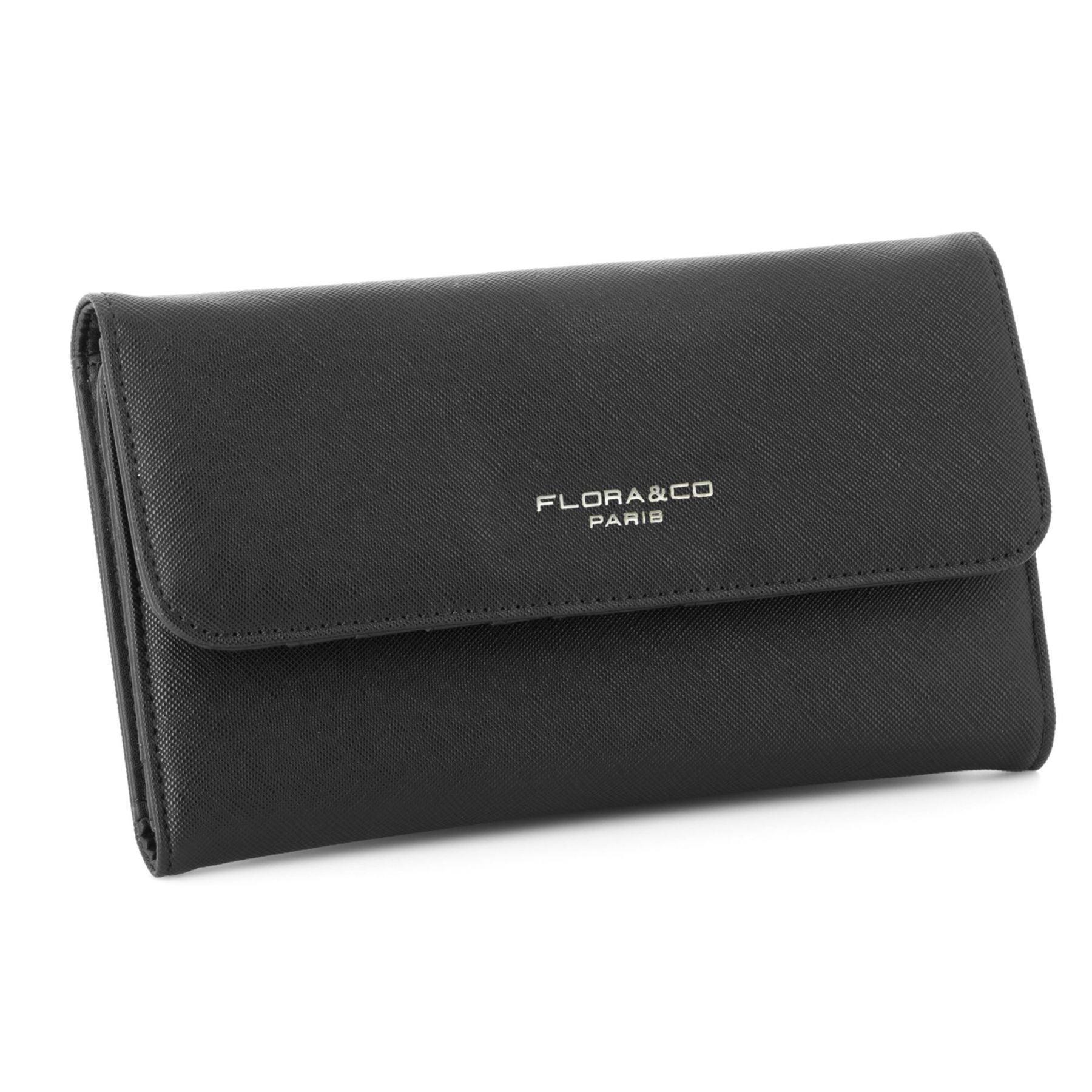 Flora & co Porte chéquier portefeuille femme tout en un Noir