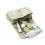 Vue 4 du Porte-monnaie bourse cuir daim irisé 04P Beige en Cuir couleur BEIGE - Detail.