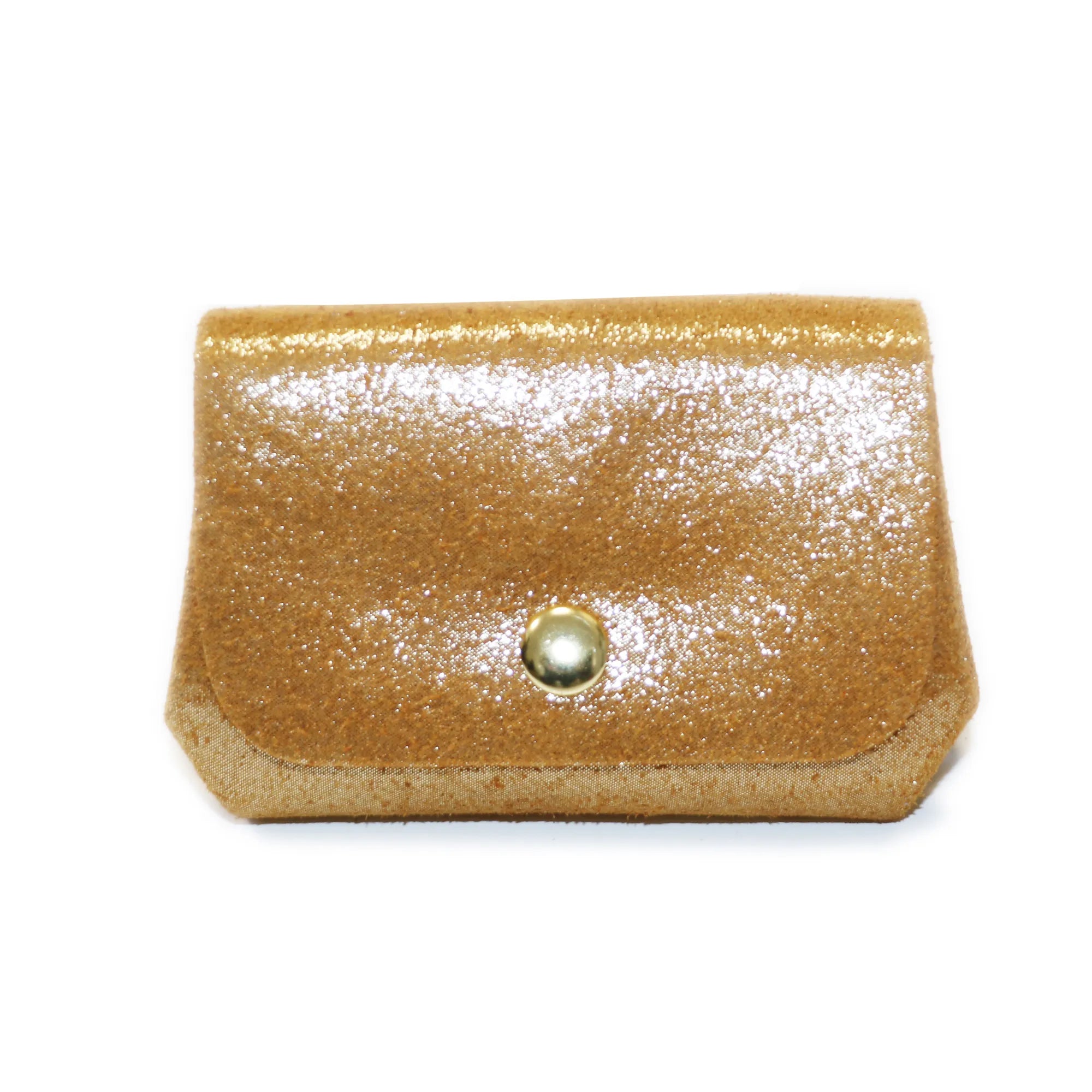 Vue principale du Porte-monnaie bourse cuir daim irisé 04P Camel en Cuir couleur CAMEL.