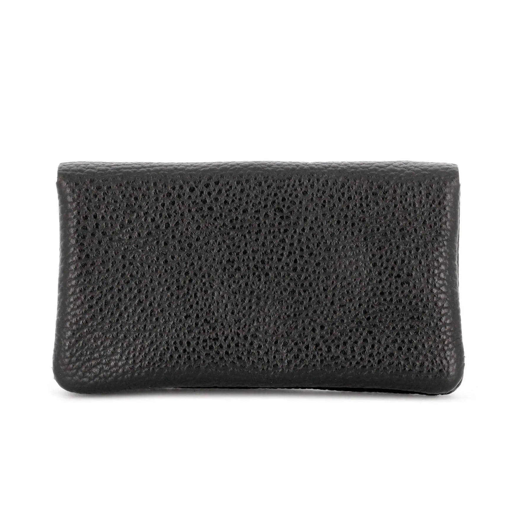 Made in Italy Porte-Monnaie Cartes Cuir Grainé Noir