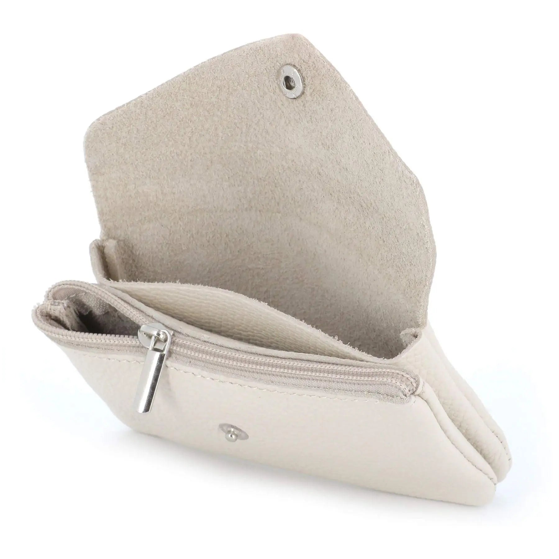 Made in Italy Porte-Monnaie Cartes Cuir Grainé Beige