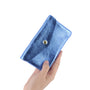 Vue 3 du Porte-monnaie cartes femme cuir irisé 051 Bleu Vif en Cuir couleur BLEU VIF - Detail.