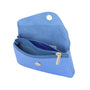 Vue 4 du Porte-monnaie cartes femme cuir irisé 051 Bleu Vif en Cuir couleur BLEU VIF - Detail.