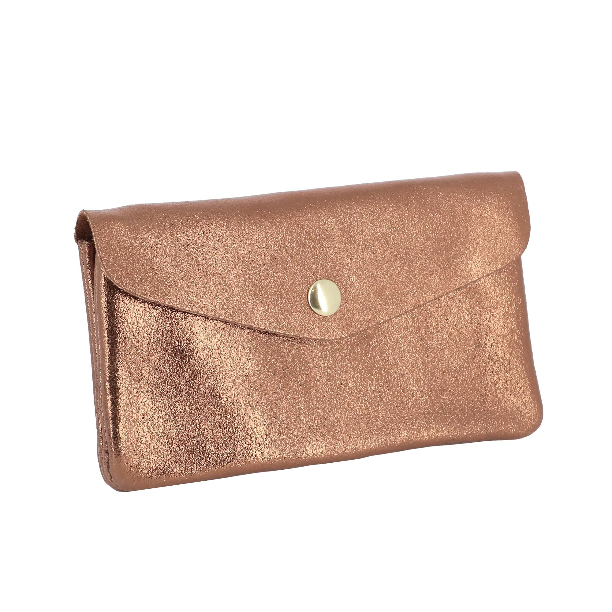 Vue 2 du Porte-monnaie cartes femme cuir irisé 051 Bronze en Cuir couleur BRONZE - Detail.