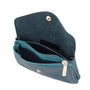 Vue 5 du Porte-monnaie cartes femme cuir irisé 051 Pétrole en Cuir couleur BLEU PETROLE - Detail.