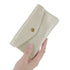 Vue 3 du Porte-monnaie cuir daim irisé femme beige en Cuir couleur BEIGE - Detail.