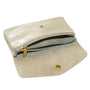 Vue 4 du Porte-monnaie cuir daim irisé femme beige en Cuir couleur BEIGE - Detail.