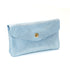 Vue 2 du Porte-monnaie cuir daim irisé femme bleu clair en Cuir couleur BLEU CLAIR - Detail.