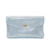 Vue principale du Porte-monnaie cuir daim irisé femme bleu clair en Cuir couleur BLEU CLAIR.