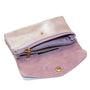 Vue 4 du Porte-monnaie cuir daim irisé femme rose en Cuir couleur ROSE - Detail.