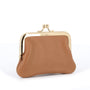 Vue 2 du Porte-monnaie Cuir Grainé Rétro à Clic Clac Camel en Cuir couleur CAMEL - Detail.