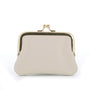 Vue principale du Porte-monnaie Cuir Grainé Rétro à Clic Clac Crème en Cuir couleur CREME.