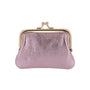 Vue principale du Porte-monnaie Cuir Irisé Rétro à Clic Clac Rose en Cuir couleur ROSE.