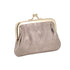 Vue 2 du Porte-monnaie Cuir Irisé Rétro à Clic Clac Taupe en Cuir couleur TAUPE - Detail.