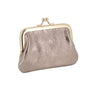 Vue 2 du Porte-monnaie Cuir Irisé Rétro à Clic Clac Taupe en Cuir couleur TAUPE - Detail.