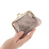 Vue 3 du Porte-monnaie Cuir Irisé Rétro à Clic Clac Taupe en Cuir couleur TAUPE - Detail.