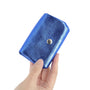 Vue 3 du Porte-monnaie cuir souple irisé 04 Bleu Vif en Cuir couleur BLEU VIF - Detail.