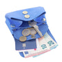 Vue 6 du Porte-monnaie cuir souple irisé 04 Bleu Vif en Cuir couleur BLEU VIF - Detail.
