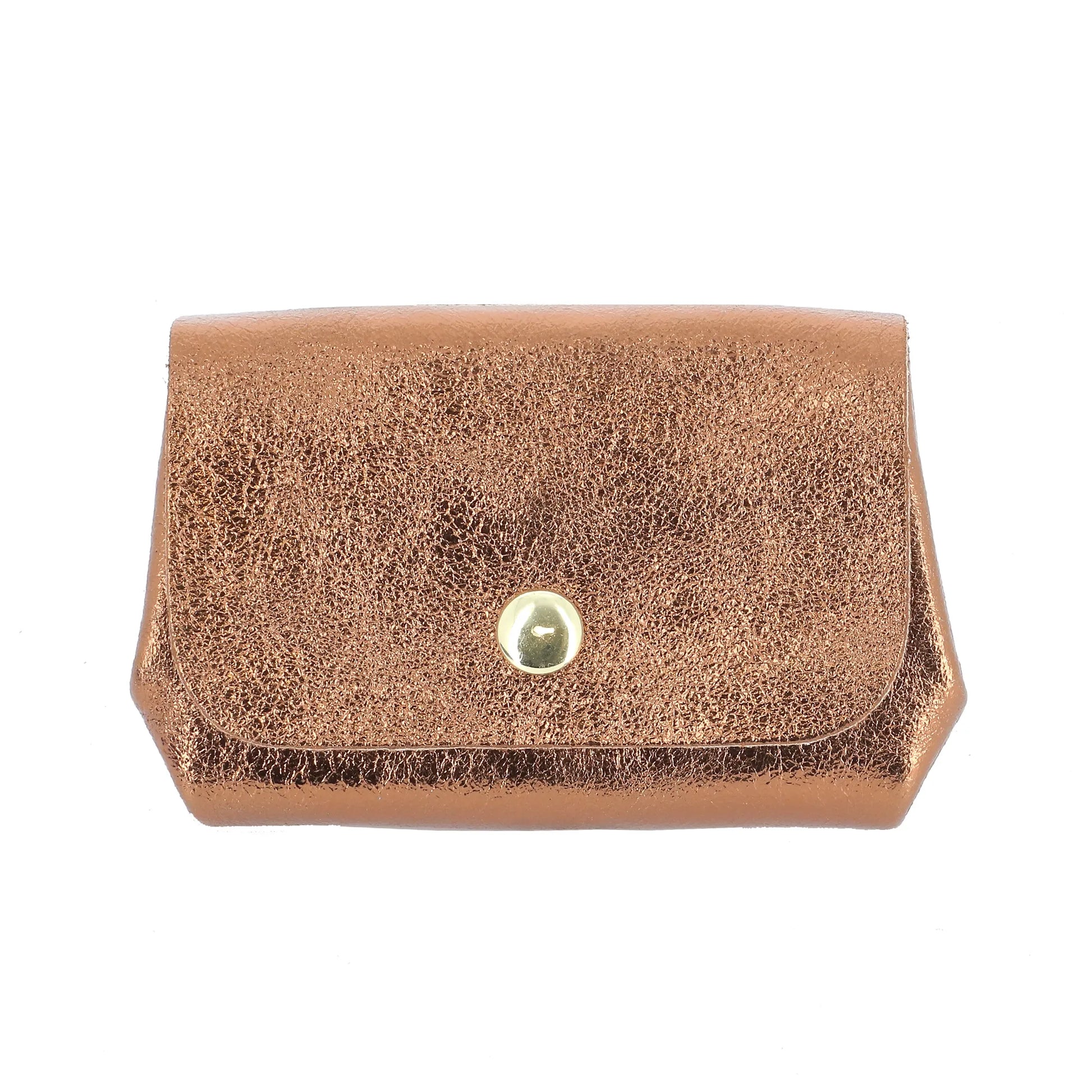 Vue principale du Porte-monnaie cuir souple irisé 04 Bronze en Cuir couleur BRONZE.