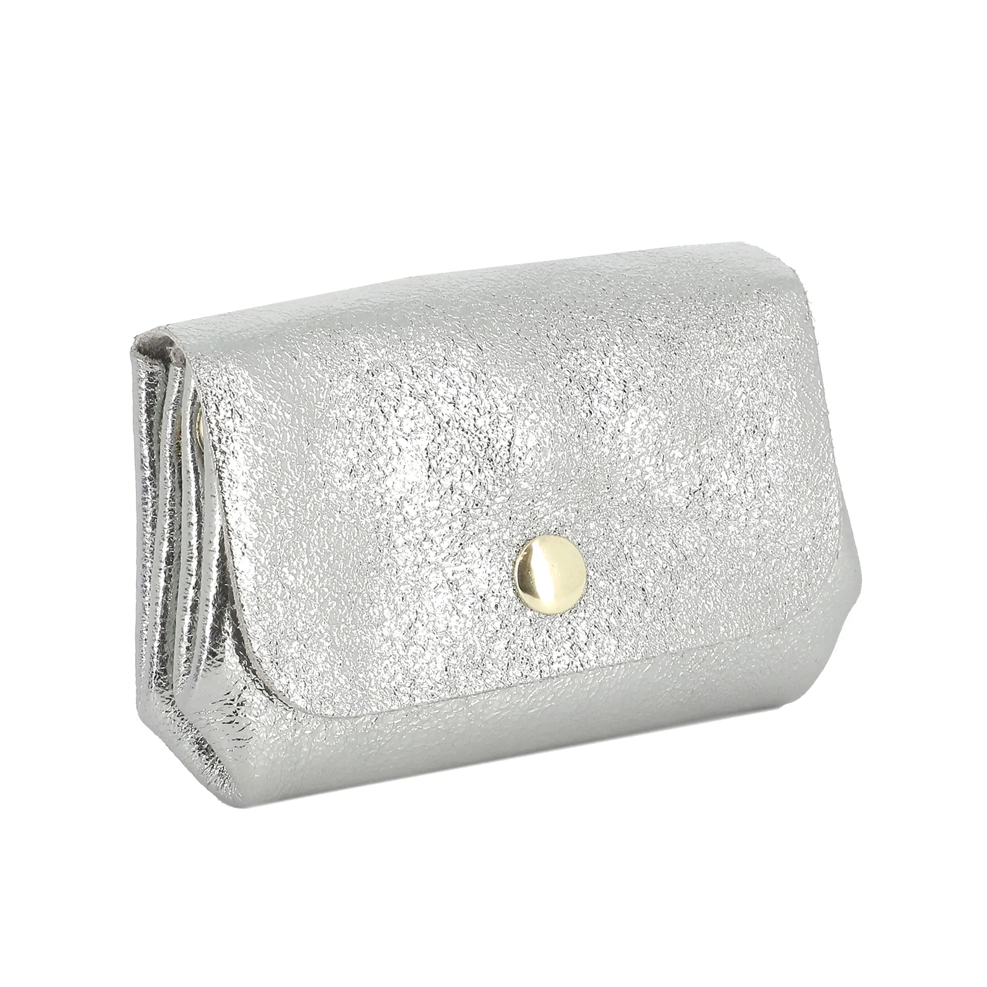 Vue 2 du Porte-monnaie cuir souple irisé 04 Gris Perle en Cuir couleur GRIS PERLE - Detail.