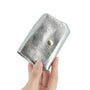 Vue 3 du Porte-monnaie cuir souple irisé 04 Gris Perle en Cuir couleur GRIS PERLE - Detail.