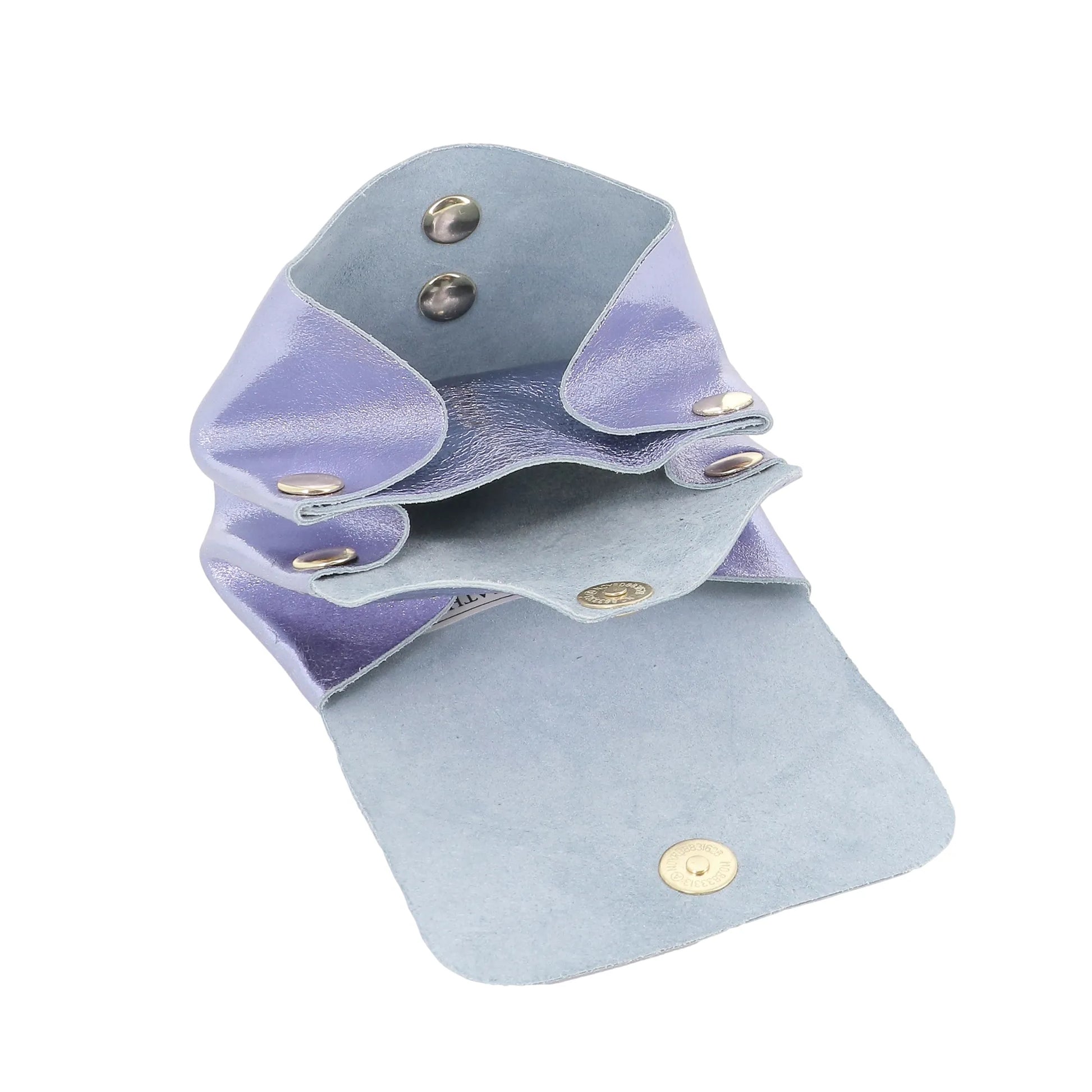 Vue 5 du Porte-monnaie cuir souple irisé 04 Lilas en Cuir couleur LILAS - Detail.