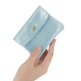 Vue 3 du Porte-monnaie femme cuir daim irisé 044 bleu clair en Cuir couleur BLEU CLAIR - Detail.