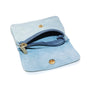 Vue 4 du Porte-monnaie femme cuir daim irisé 044 bleu clair en Cuir couleur BLEU CLAIR - Detail.