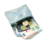 Vue 5 du Porte-monnaie femme cuir daim irisé 044 bleu clair en Cuir couleur BLEU CLAIR - Detail.