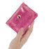 Vue 2 du Porte-monnaie femme cuir daim irisé 044 Fuschia en Cuir couleur FUSCHIA - Detail.