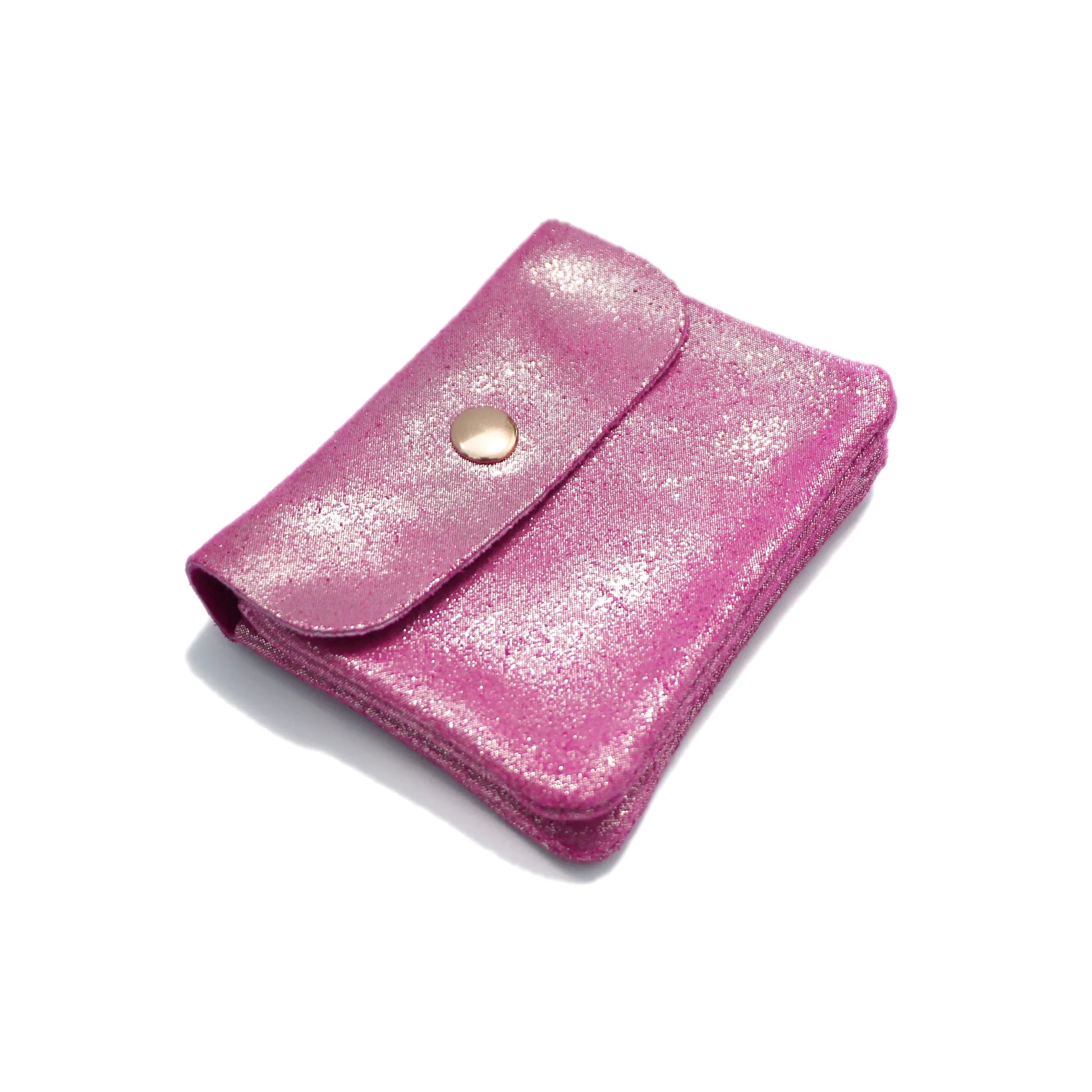 Vue 4 du Porte-monnaie femme cuir daim irisé 044 Fuschia en Cuir couleur FUSCHIA - Detail.