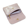 Vue 4 du Porte-monnaie femme cuir daim irisé 044 rose en Cuir couleur ROSE - Detail.