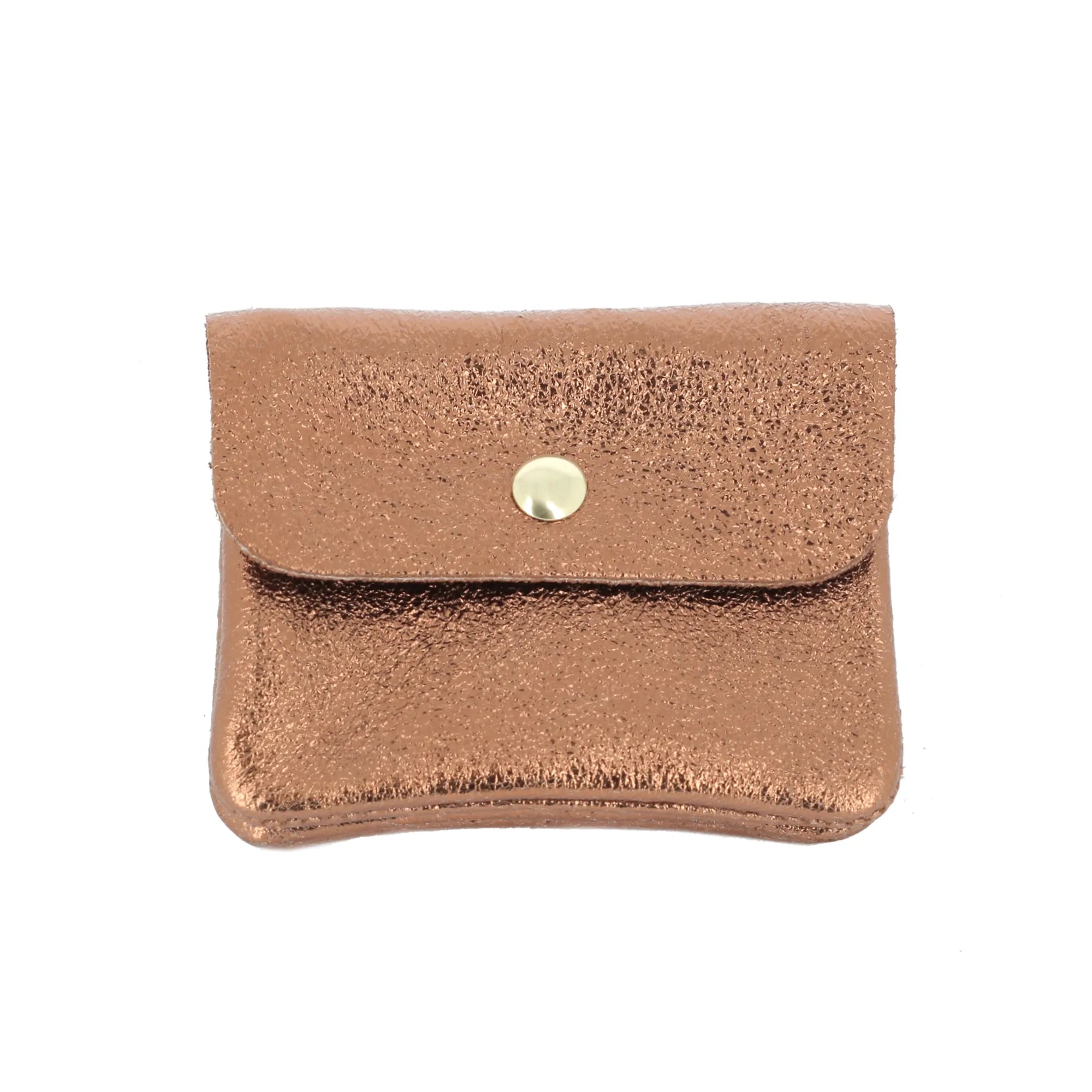 Vue 2 du Porte-monnaie femme cuir italien irisé 041 Bronze en Cuir couleur BRONZE - Detail.