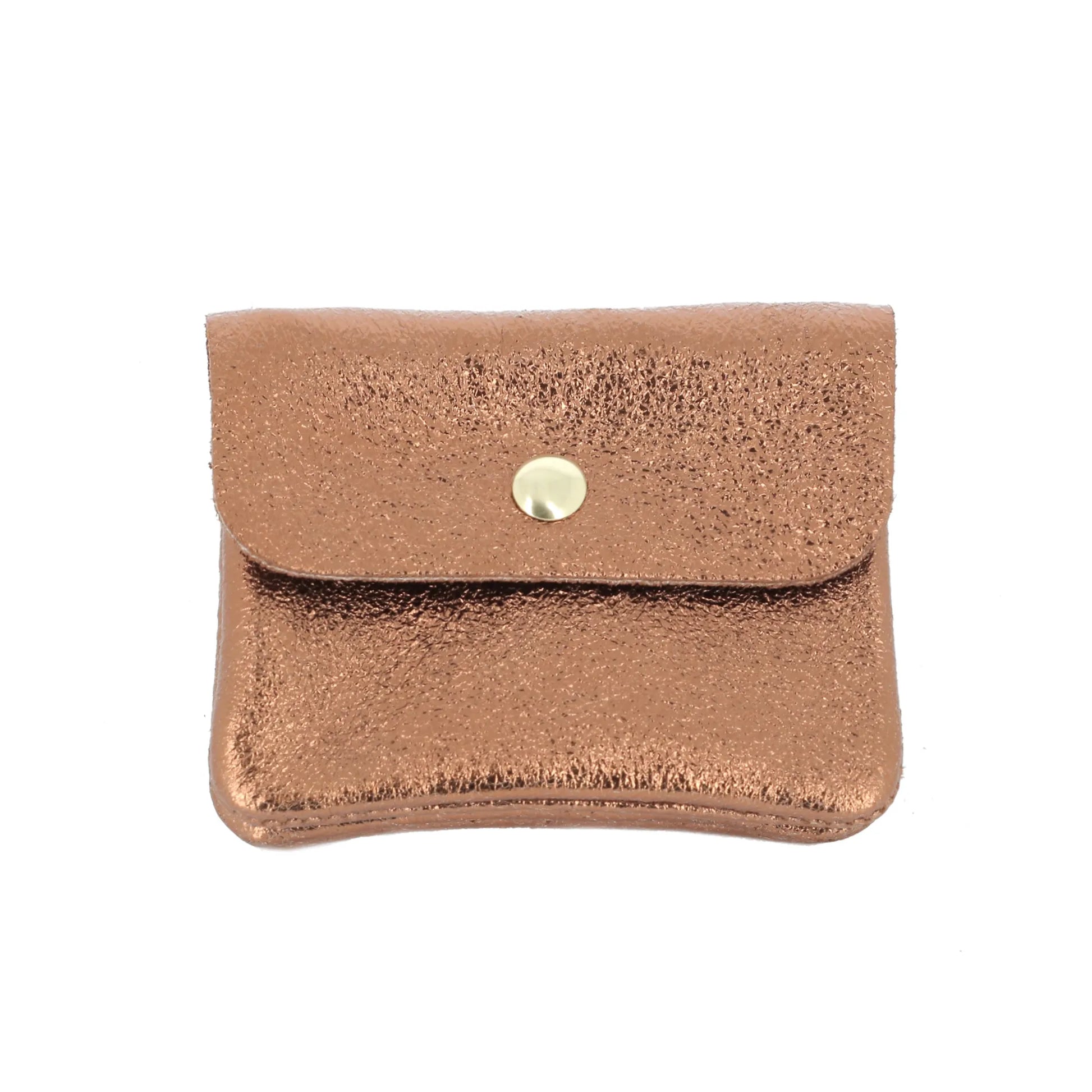 Vue 2 du Porte-monnaie femme cuir italien irisé 041 Bronze en Cuir couleur BRONZE - Detail.