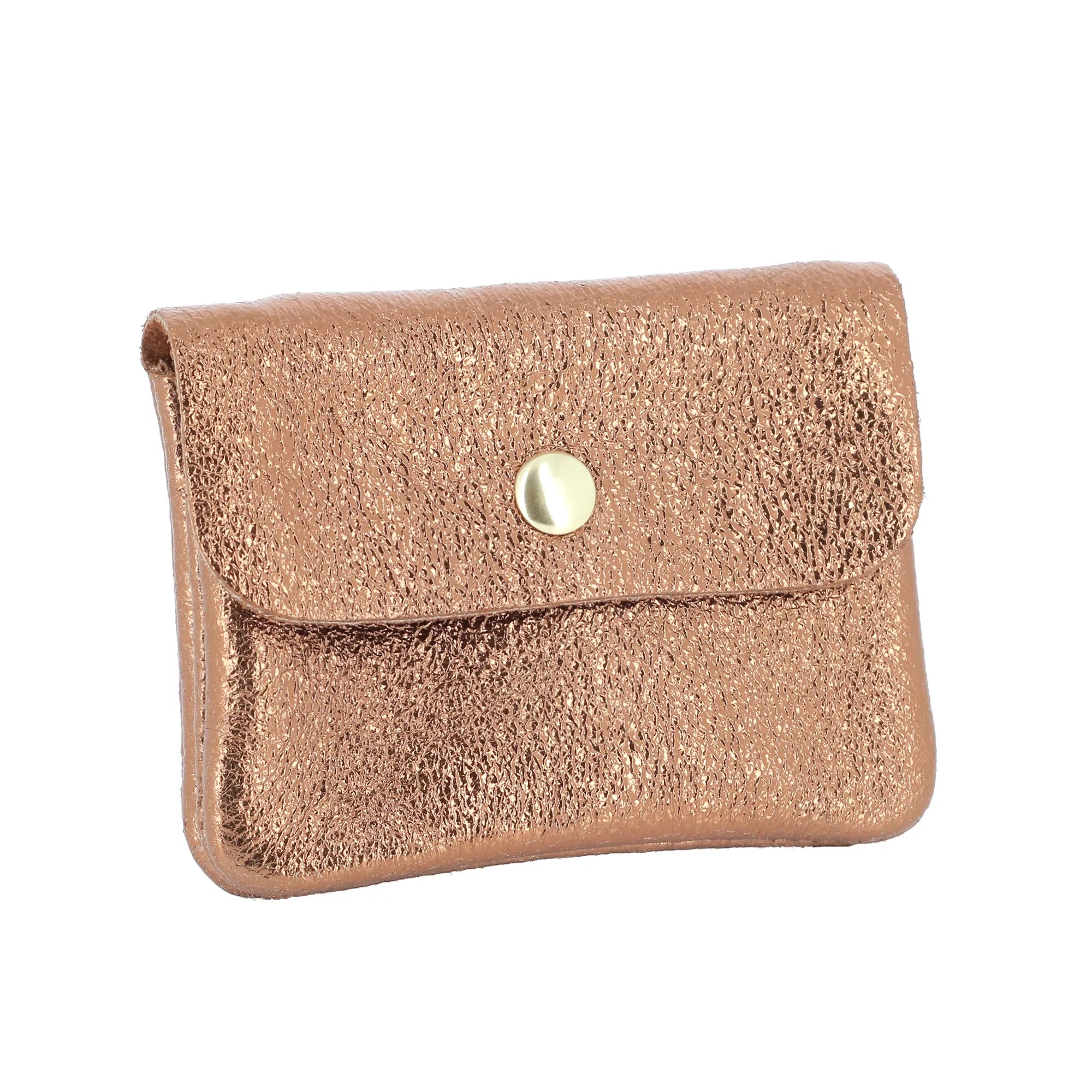 Vue principale du Porte-monnaie femme cuir italien irisé 041 Bronze en Cuir couleur BRONZE.