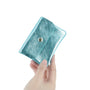 Vue 3 du Porte-monnaie femme cuir italien irisé 041 Cyan en Cuir couleur CYAN - Detail.